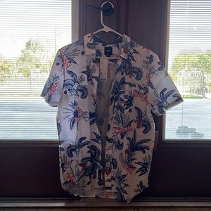 Vans - Short Sleeve Button-Up - White Palm - Size Small